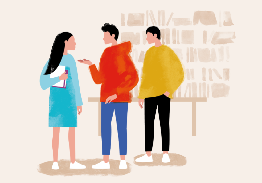 event image:3 personas hablando