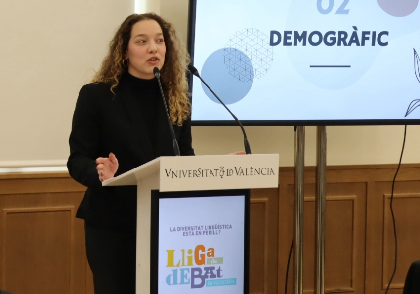 event image:Maria Vila, mejor oradora de la Fase Local de la Liga de Debate Universitaria 2024-2025. / Sedi