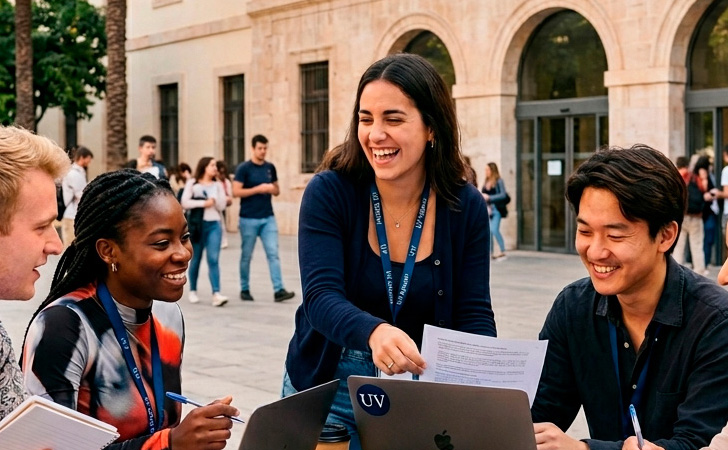 Students working with computers